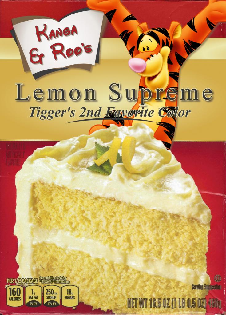 Click to enlarge image  - Kanga & Roos Lemon Supreme Cake Mix - Tigger's 2nd Favorite Color! #TiggerProducts #TiggerFanArt
