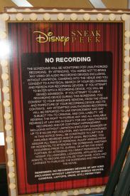 Click to enlarge image Strict regulations were adhered to for the presentation. Onve in everyone knew this was about a serious as it gets! - Saving Mr. Banks - A nearly painful tale of the making of a great movie, Mary Poppins!