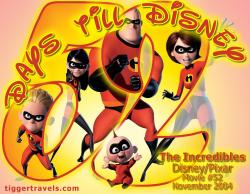 Days till Disney: 52 days The Incredibles Movie # 52 - November 2004 Days till Disney: 52 days The Incredibles Movie # 52 - November 2004 - Disney and Pixar themed Vacation Countdown numbers - 0 to 24 #TTDAVCDN - Use them to count down to your Disney Vacation!