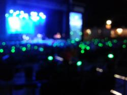 Click to enlarge image Intentionally blurry picture that better shows the green arm bands. During the concert they changed all colors! - #‎greenlightavet‬ at Gary Sinise and the Lt. Dan Band - #‎greenlightavet‬ at The Walmart AMP in Rogers, Arkansas