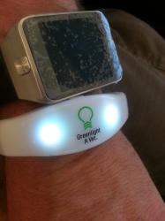 Click to enlarge image Every guest received a light-up arm band (not the broken watch) - #‎greenlightavet‬ at Gary Sinise and the Lt. Dan Band - #‎greenlightavet‬ at The Walmart AMP in Rogers, Arkansas