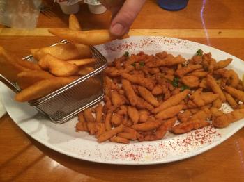 Click to enlarge image Clam Strips - Florida's Seafood Bar & Grill, Cocoa Beach, Florida - Great fresh fried seafood