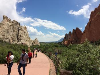 Click to enlarge image One of many paved paths throughout the park - Garden of the Gods in Colorado Springs - Tigger basques in the beauty of this appropriately named place!