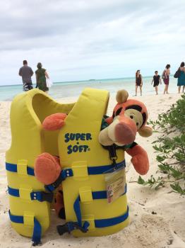 Click to enlarge image Life jackets are available for free around the island for guests to use. - Castaway Cay is a private PARADISE managed by Disney Cruise Line! - The only way Tigger or any other guests of Disney Cruise Line can get to Castaway Cay is on a Cruise.