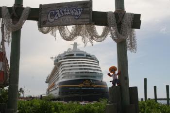 Click to enlarge image Don't forget to get pictures at the pier's Tramstop with your ship, too! - Castaway Cay is a private PARADISE managed by Disney Cruise Line! - The only way Tigger or any other guests of Disney Cruise Line can get to Castaway Cay is on a Cruise.