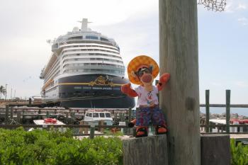 Click to enlarge image Don't forget to get pictures at the pier's Tramstop with your ship, too! - Castaway Cay is a private PARADISE managed by Disney Cruise Line! - The only way Tigger or any other guests of Disney Cruise Line can get to Castaway Cay is on a Cruise.