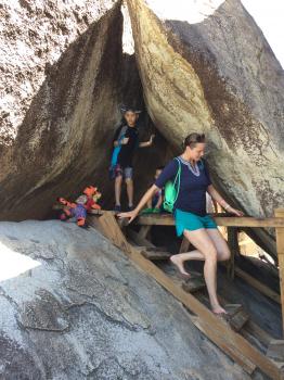 Click to enlarge image The path through the Baths weaves between boulders and through tight spaces. Be prepared to crawl a short distance (a couple meters) in a few places but it seems very well maintained! - TRC Boating in the British Virgin Islands - Part 2 of 5 - Virgin Gorda and The Baths