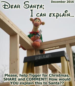 Click to enlarge image Tigger? How did you get up there? What are your plans for that HAMMER?? - 20 of #25daysofChristmas! - Dear Santa-I can Explain... Tigger writes his letter to Santa #TiggersLetterToSanta2016 - Tigger needs your help writing his 2016 Christmas letter to Santa!