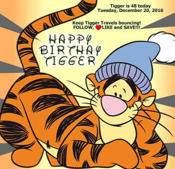 Click to enlarge image Follow Tigger on PINTEREST - Happy 48th Birthday, Tigger!! December 20, 2016 - 48 years ago today, our favorite Disney Tigger was born as he first appeared in Winnie the Pooh and the Blustery Day (December 20, 1968)