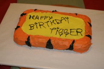 Click to enlarge image Tigger made his own cake worthy of the Hundred Acre Woods!! Pretty soon the guests will arrive! - Happy 48th Birthday, Tigger!! December 20, 2016 - 48 years ago today, our favorite Disney Tigger was born as he first appeared in Winnie the Pooh and the Blustery Day (December 20, 1968)