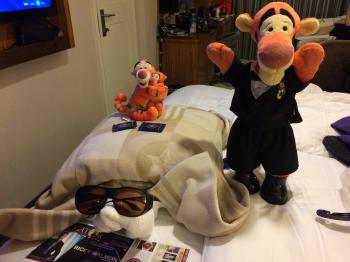 Click to enlarge image Tigger is Reliving precious memories from #FindingNemo and #FindingDory with Crush! - Disney Cruise Line Towel Animals - Towel Critters are a nightly treat on all Disney Cruise Vacations