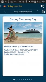 Click to enlarge image Onboard, the app tells about ports for the days. - Disney Cruise Line Navigator App #disneycruiselinenavigatorapp - A VERY Important tool for everyone on a Disney ship or planning on getting on one!