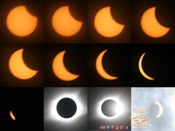 Click to enlarge image #Sun phases during the #SolarEclipse this week. Notice the Bailey Beads in the lower left corner and the Diamond Ring - Solar Eclipse 2017 #Totality #SolarEclipse #Moon blocks #Sun - Tigger has a GREAT time in Sullivan, Missouri at the Fraternal Order of Eagles #3781