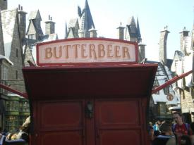 Butterbeer is sold right inside the Hogwarts Express entrance Butterbeer is sold right inside the Hogwarts Express entrance - The Wizarding World of Harry Potter - Part One - Universal's Island of Adventure brings Hogwarts and Hogsmeade to life