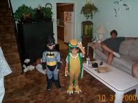 Click to enlarge image  - Holloween - T-rex and Batman
