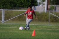 Click to enlarge image  - Adam Practices Soccer - New Port A Stars in the Making